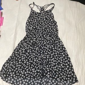 Black daisy halter dress
